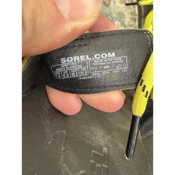 Sorel Sandals Womens Size 7.5 Neon Yellow Roaming Lace Gladiator Kidcore - Picture 8 of 9